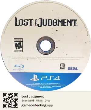 Lost Judgment PlayStation 4, NTSC disc