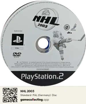 NHL 2003 PlayStation 2, PAL disc
