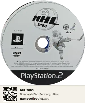 NHL 2003 PlayStation 2, PAL disc