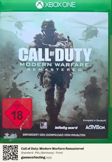 Call of Duty: Modern Warfare Remastered Xbox One, Germany box front