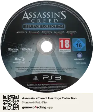 Assassin's Creed: Heritage Collection PlayStation 3, PAL disc