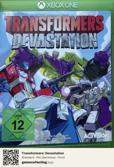 Transformers: Devastation Xbox One, Germany box front
