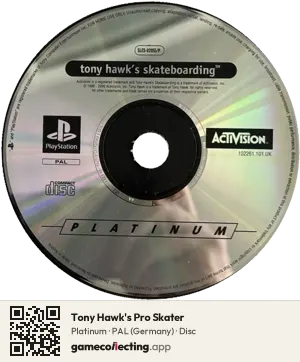 Tony Hawk's Pro Skater PlayStation, PAL disc