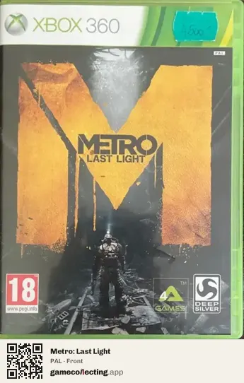 Metro: Last Light Xbox 360, PAL box front