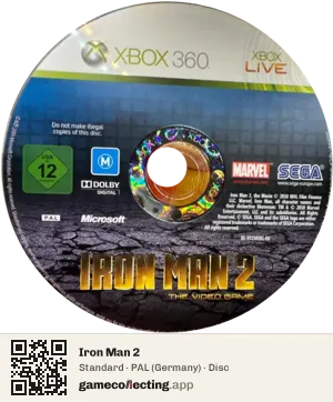 Iron Man 2 Xbox 360, PAL disc