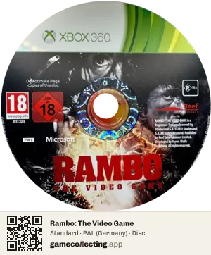 Rambo: The Video Game Xbox 360, PAL disc