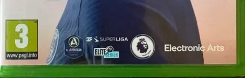 FIFA 22, the PEGI square on its front