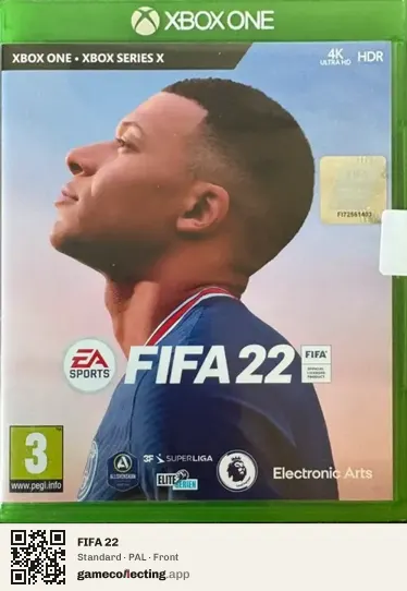 FIFA 22 Xbox One, PAL box front