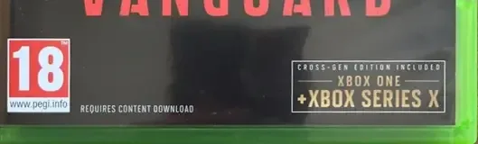 Call of Duty: Vanguard, the PEGI square on its front