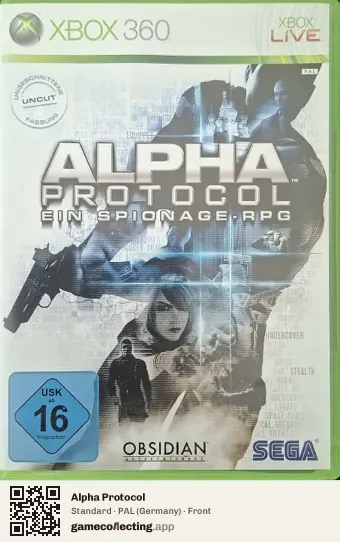 Alpha Protocol Xbox 360, Germany box front