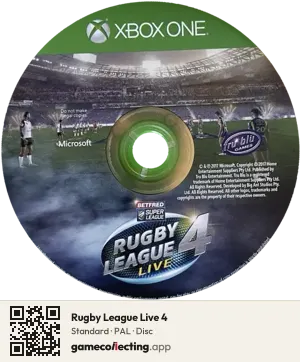 Rugby League Live 4 Xbox One, PAL disc