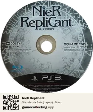 NieR Replicant PlayStation 3, Asia disc