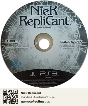 NieR Replicant PlayStation 3, Asia disc