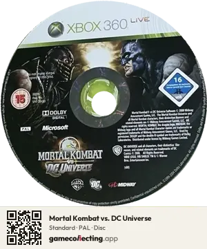 Mortal Kombat vs. DC Universe Xbox 360, PAL disc