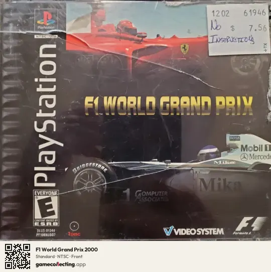 F1 World Grand Prix 2000 PlayStation, NTSC box front