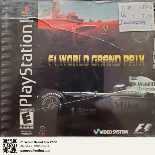 F1 World Grand Prix 2000 PlayStation, NTSC box front