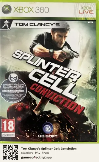Tom Clancy's Splinter Cell: Conviction Xbox 360, PAL box front