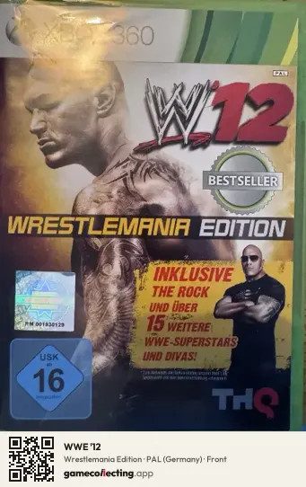 WWE '12 Xbox 360, Germany box front
