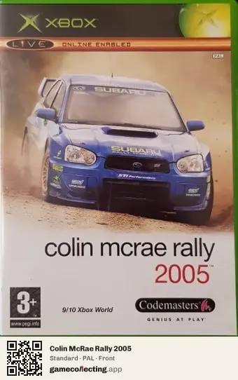 Colin McRae Rally 2005 Xbox, PAL box front