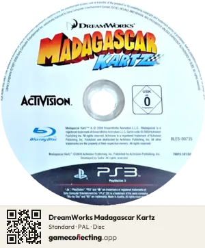 DreamWorks Madagascar Kartz PlayStation 3, PAL disc