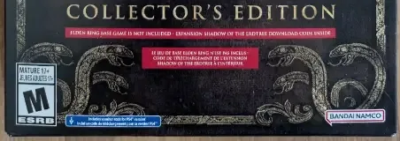 Elden Ring, the ESRB box on its front