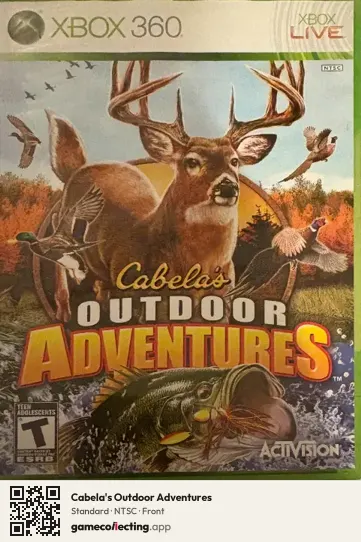 Cabela's Outdoor Adventures Xbox 360, NTSC box front