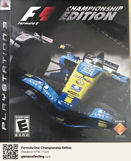 Formula One: Championship Edition PlayStation 3, NTSC box front