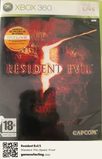 Resident Evil 5 Xbox 360, Spain box front