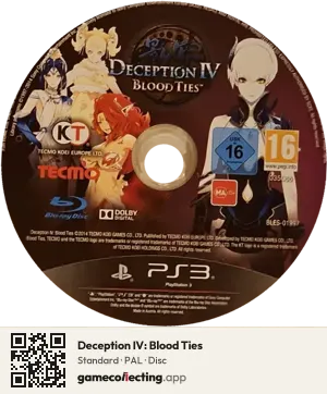 Deception IV: Blood Ties PlayStation 3, PAL disc