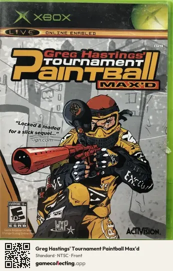 Greg Hastings' Tournament Paintball Max'd Xbox, NTSC box front
