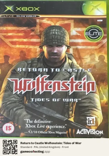 Return to Castle Wolfenstein: Tides of War Xbox, United Kingdom box front