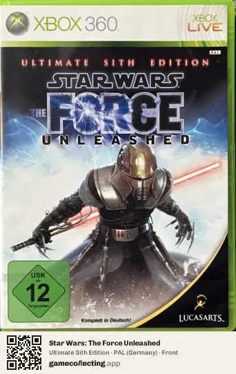 Star Wars: The Force Unleashed Xbox 360, Germany box front