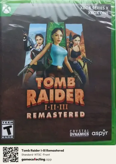 Tomb Raider I-III Remastered Xbox Series X, NTSC box front