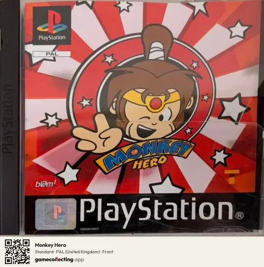 Monkey Hero PlayStation, United Kingdom box front