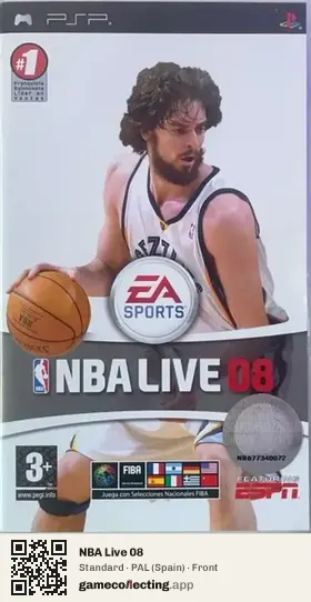 NBA Live 08 PlayStation Portable, Spain box front