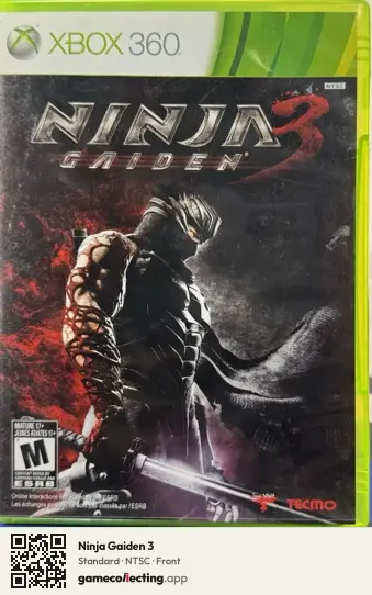 Ninja Gaiden 3 Xbox 360, NTSC box front