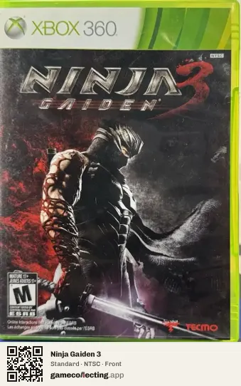 Ninja Gaiden 3 Xbox 360, NTSC box front