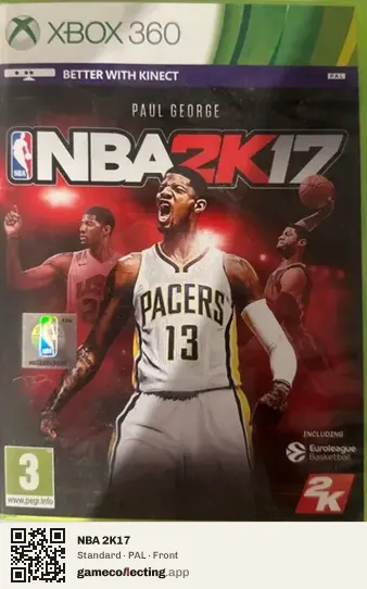 NBA 2K17 Xbox 360, PAL box front