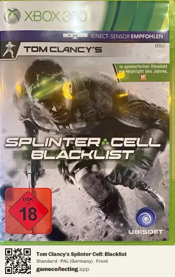 Tom Clancy's Splinter Cell: Blacklist Xbox 360, Germany box front
