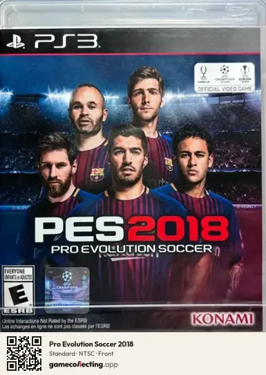 Pro Evolution Soccer 2018 PlayStation 3, NTSC box front