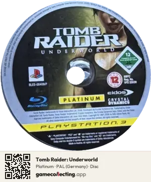Tomb Raider: Underworld PlayStation 3, PAL disc