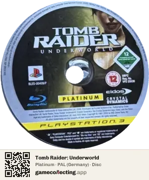 Tomb Raider: Underworld PlayStation 3, PAL disc
