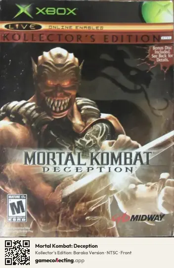 Mortal Kombat: Deception Xbox, NTSC box front