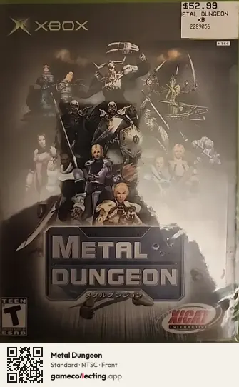 Metal Dungeon Xbox, NTSC box front
