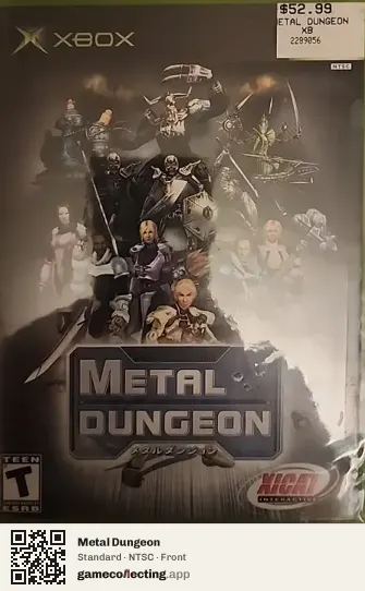 Metal Dungeon Xbox, NTSC box front