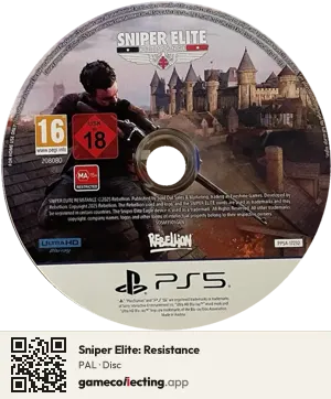 Sniper Elite: Resistance PlayStation 5, PAL disc