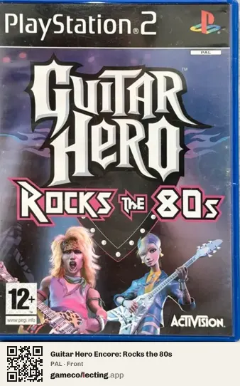 Guitar Hero Encore: Rocks the 80s PlayStation 2, PAL box front