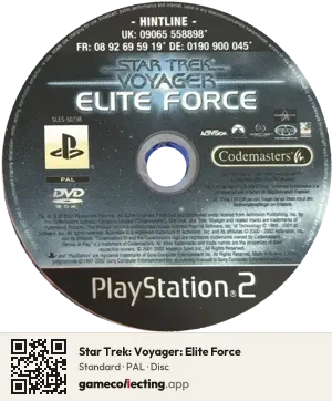Star Trek: Voyager: Elite Force PlayStation 2, PAL disc