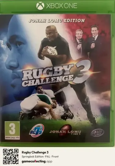 Rugby Challenge 3 Xbox One, PAL box front