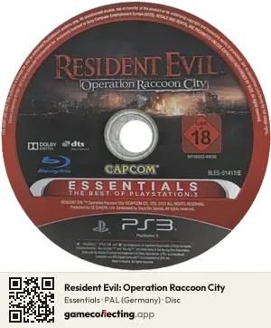 Resident Evil: Operation Raccoon City PlayStation 3, PAL disc